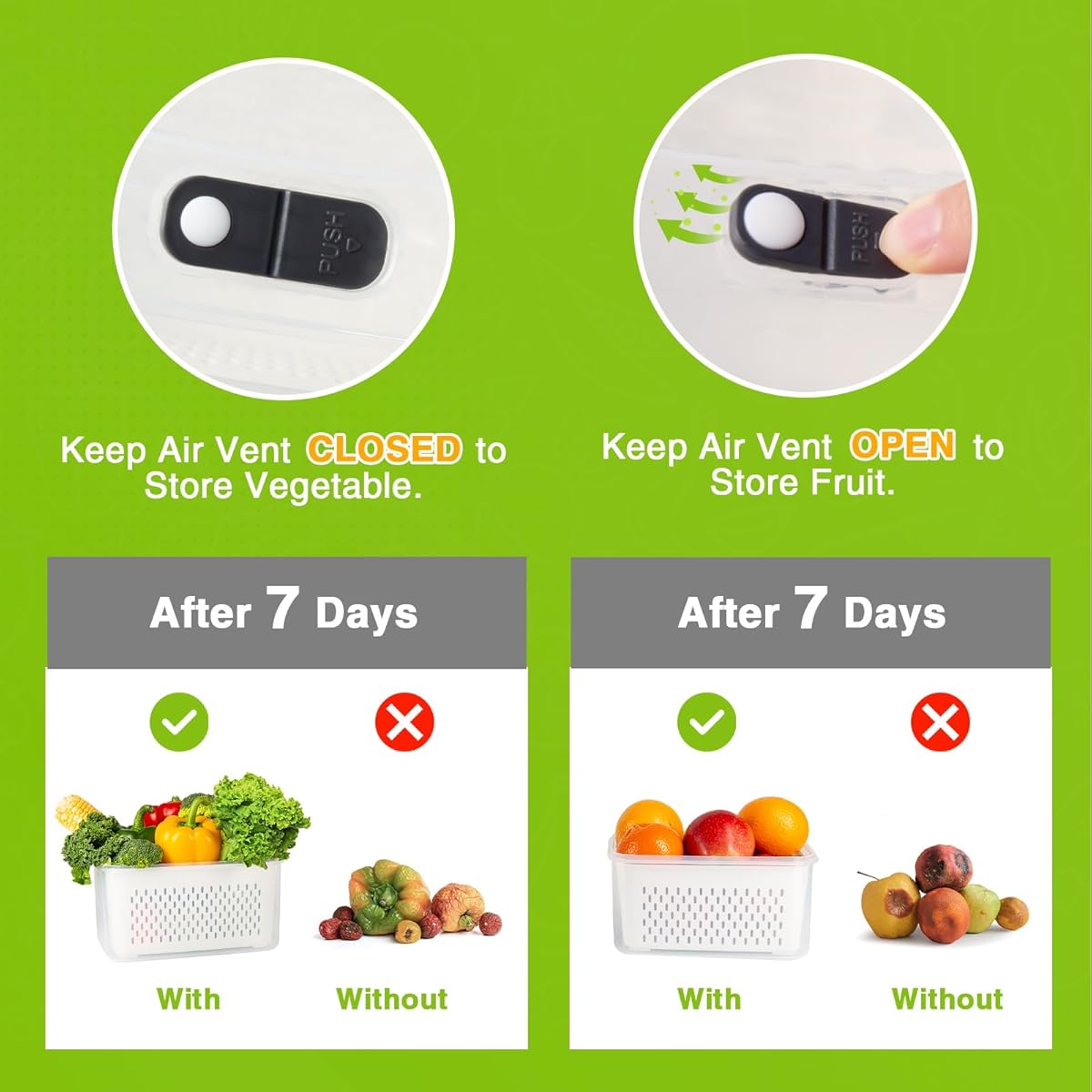 طقم صناديق ثلاجة للتخزين 7 قطعة