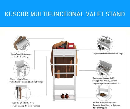 حامل ملابس مع طاولة علوية