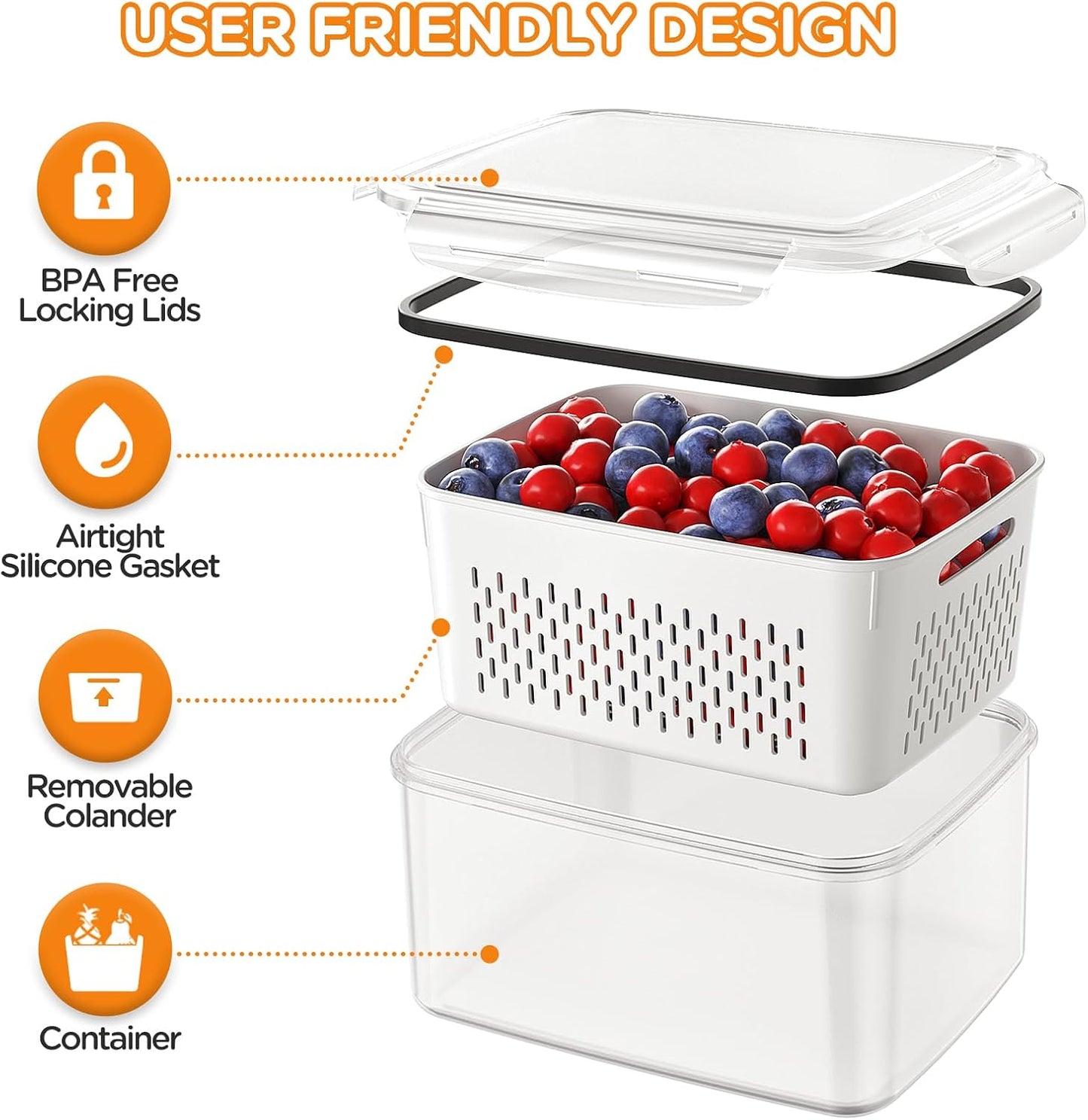 صناديق التخزين للثلاجة 6 قطع