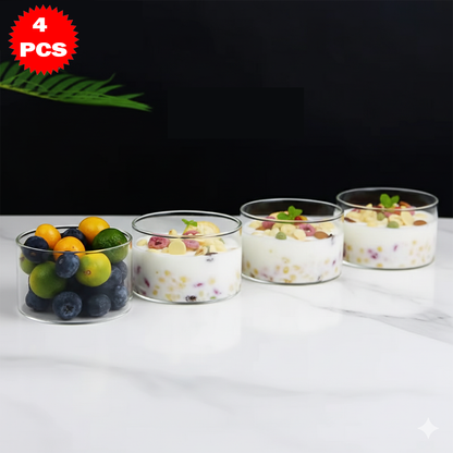 طقم أكواب تقديم زجاجية  قصيرة