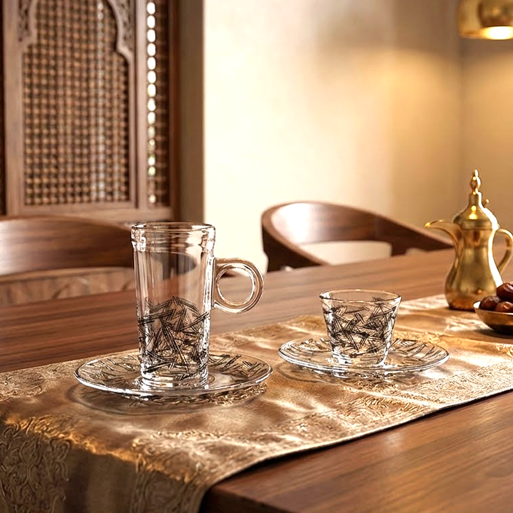 طقم استكانة وفنجان 18قطعة Diva Lady