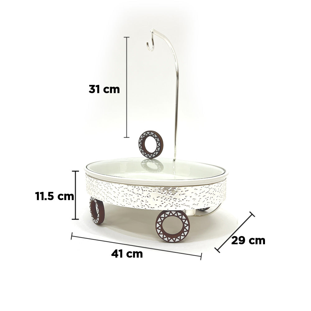 سخان بوفيه بيضاوي مع غطاء معلق