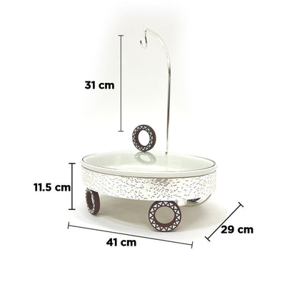 سخان بوفيه بيضاوي مع غطاء معلق