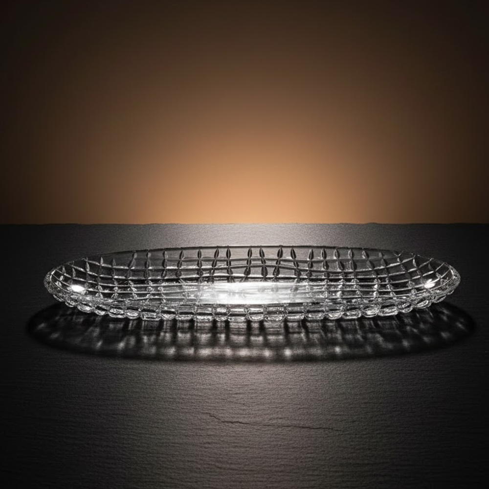 طبق تقديم زجاجي فاخر