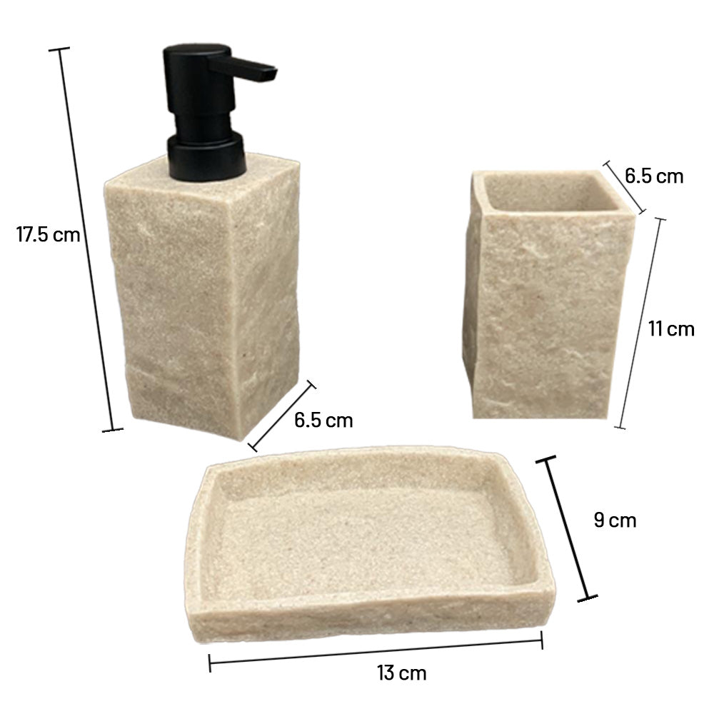 مجموعة إكسسوارات الحمام المزخرفة بالحجر