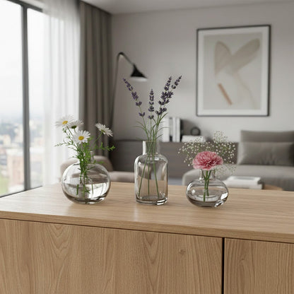 طقم مزهريات زجاجية (3 قطع)