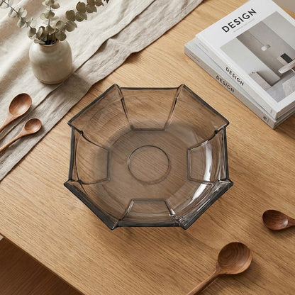 وعاء فاكهة كريستالي سداسي الشكل عصري - 30 سم