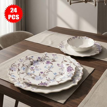 طقم أطباق مائدة فاخر 24 قطعة