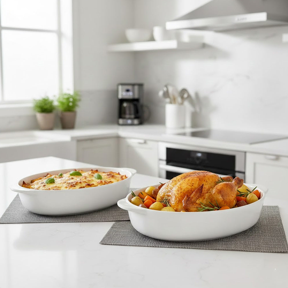 طبق تحميص بيضاوي مستطيل