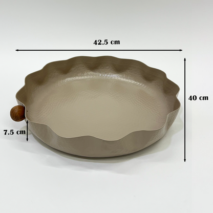 صينية تقديم معدنية كبيرة