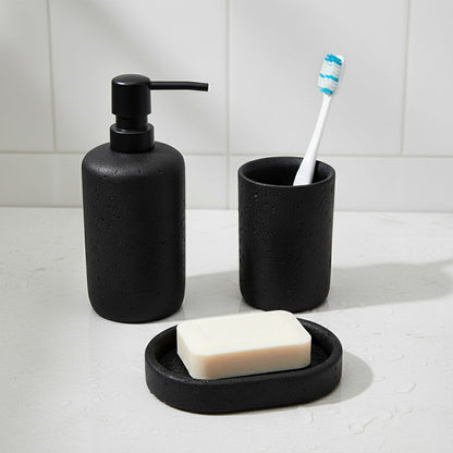 طقم حمام دائري بنقشة حجرية