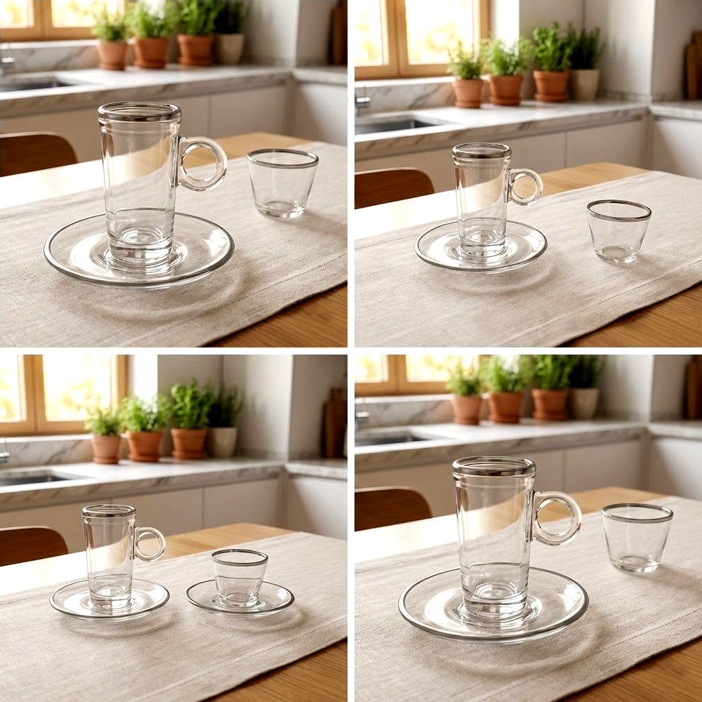 طقم استكانة وفنجان 18قطعة Diva Lady