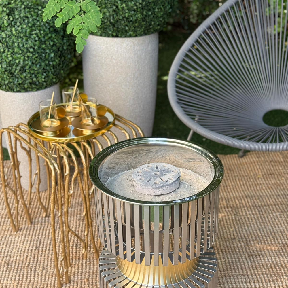 دوة و شواية معدنية بإطار ذهبي Alkuwaity Al Awal الكويتي الأول