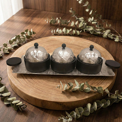 صينية تقديم مستطيلة مع 3 اوعية Alkuwaity Al Awal الكويتي الأول