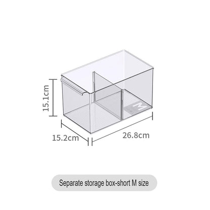 صندوق تخزين شفاف مع فواصل