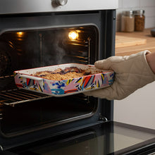 صينية سيراميك بنقش زهور ملونة