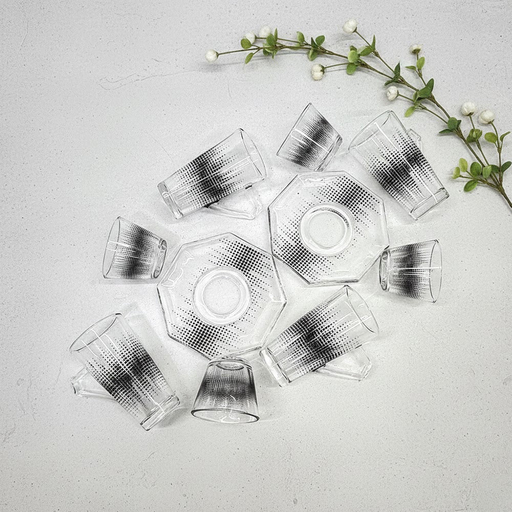 طقم استكانة وفنجان 18قطعة Diva Lady