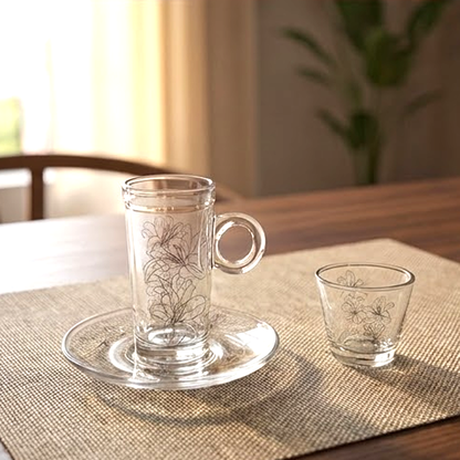 طقم استكانة وفنجان 18قطعة Diva Lady