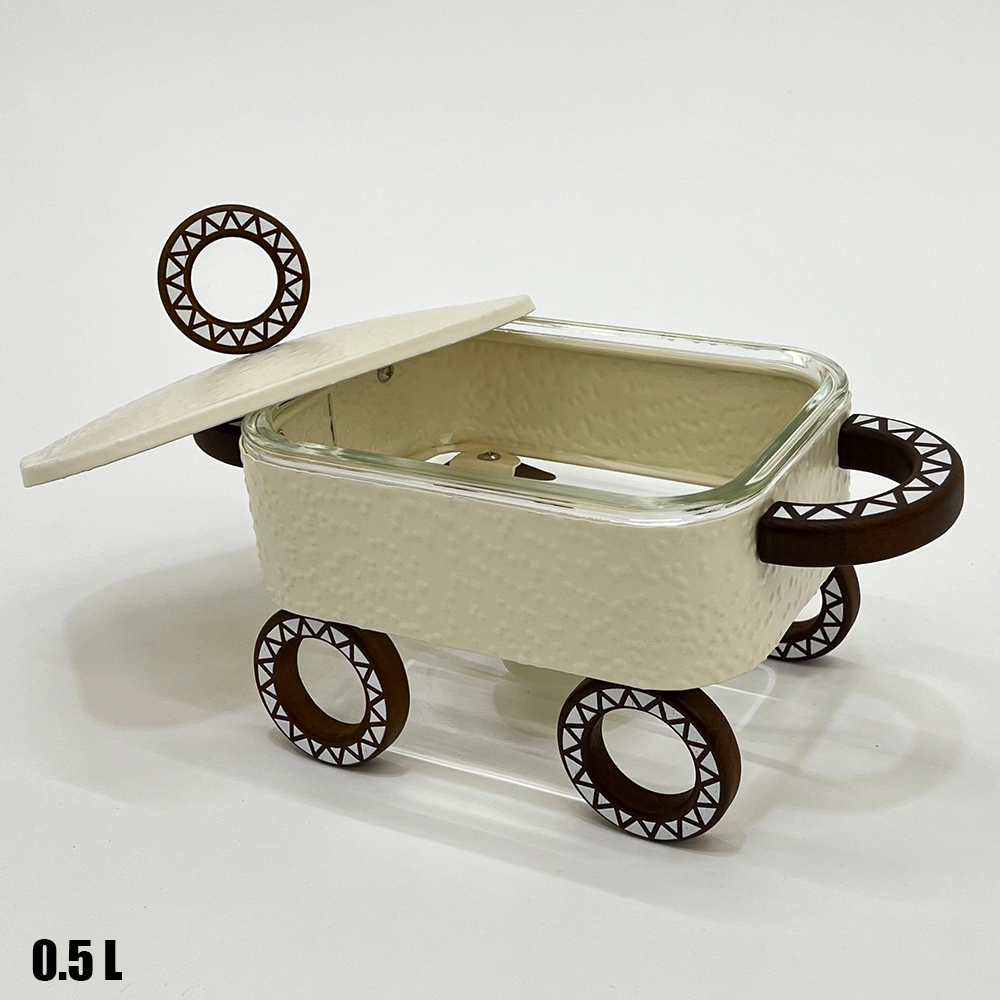 سخان طعام زجاجي مستطيل صغير 0.5 لتر