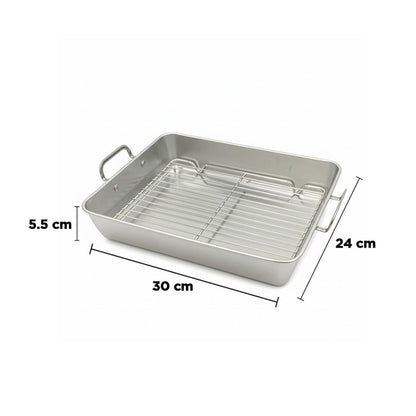 صينية تحميص من الألومنيوم مع رف