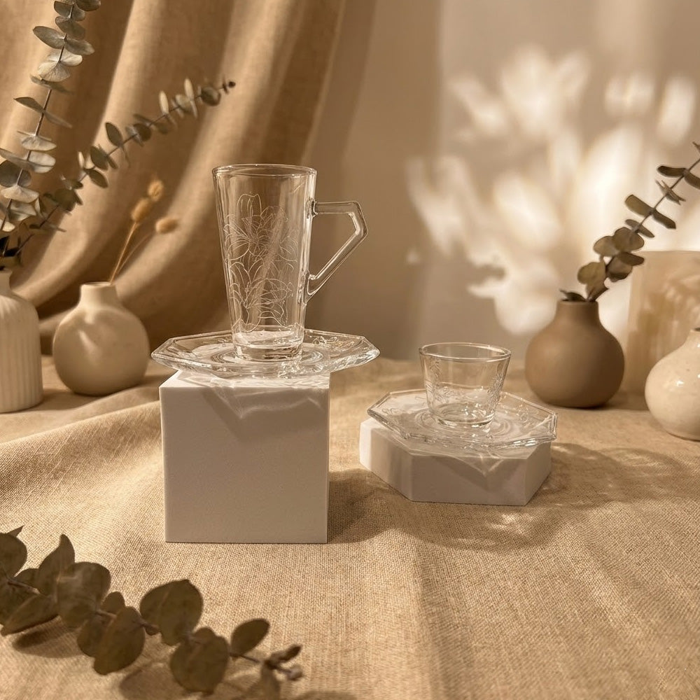 طقم استكانة وفنجان 18قطعة Diva Lady