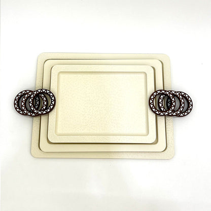 طقم صواني تقديم مكون من 3 قطع