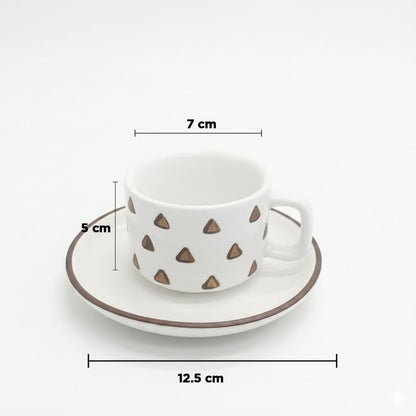 طقم فناجين وصحون قهوة من السيراميك - 12 قطعة