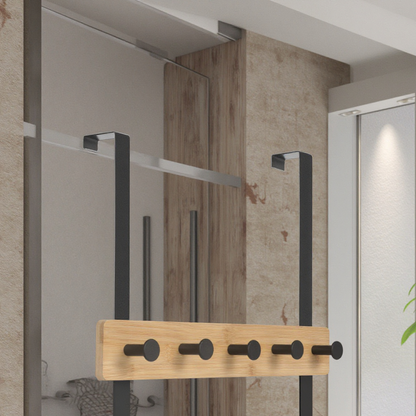 علاقة باب خشبية من الخيزران والمعدن