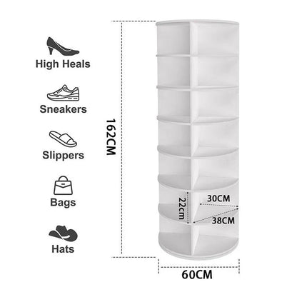 خزانة أحذية وحقائب دوارة 7 طبقات 360 درجة