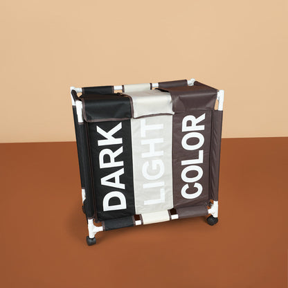 سلة غسيل بثلاثة أقسام