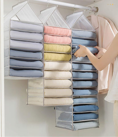 رفوف تخزين شفافة لخزانة الملابس