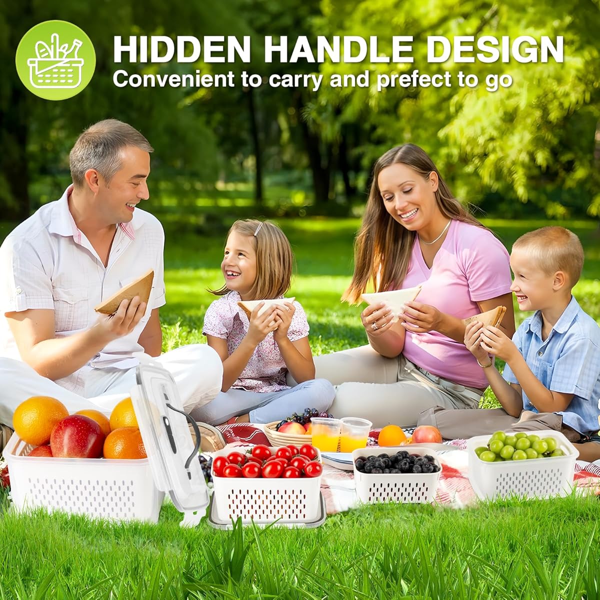 طقم صناديق ثلاجة للتخزين 7 قطعة