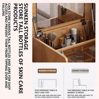 طاولة لمستحضرات التجميل مع مرآة مضيئة