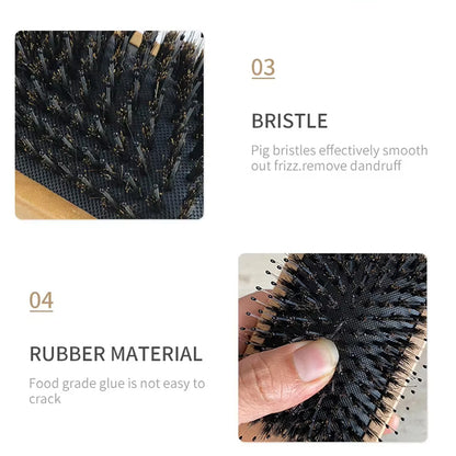 فرشاة شعر خشبية  مضادة للكهرباء