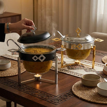 طقم سخان حساء زجاجي