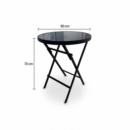 طاولة زجاجية مستديرة قابلة للطي