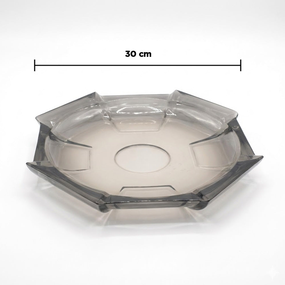 وعاء فاكهة كريستالي سداسي الشكل عصري - 30 سم