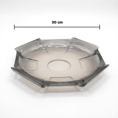 وعاء فاكهة كريستالي سداسي الشكل عصري - 30 سم