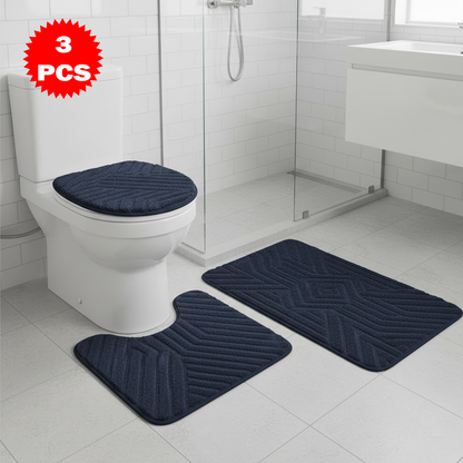 طقم سجاد حمام من 3 قطع مضاد للانزلاق
