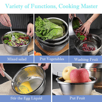 طقم مصفاة وحوض من الفولاذ المقاوم للصدأ (قطعتان)