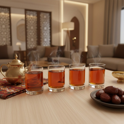 طقم أكواب زجاج شفاف 4 قطع