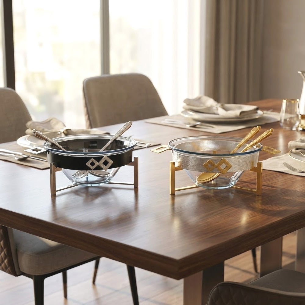 وعاء سلطة زجاجي سعة 4 لتر