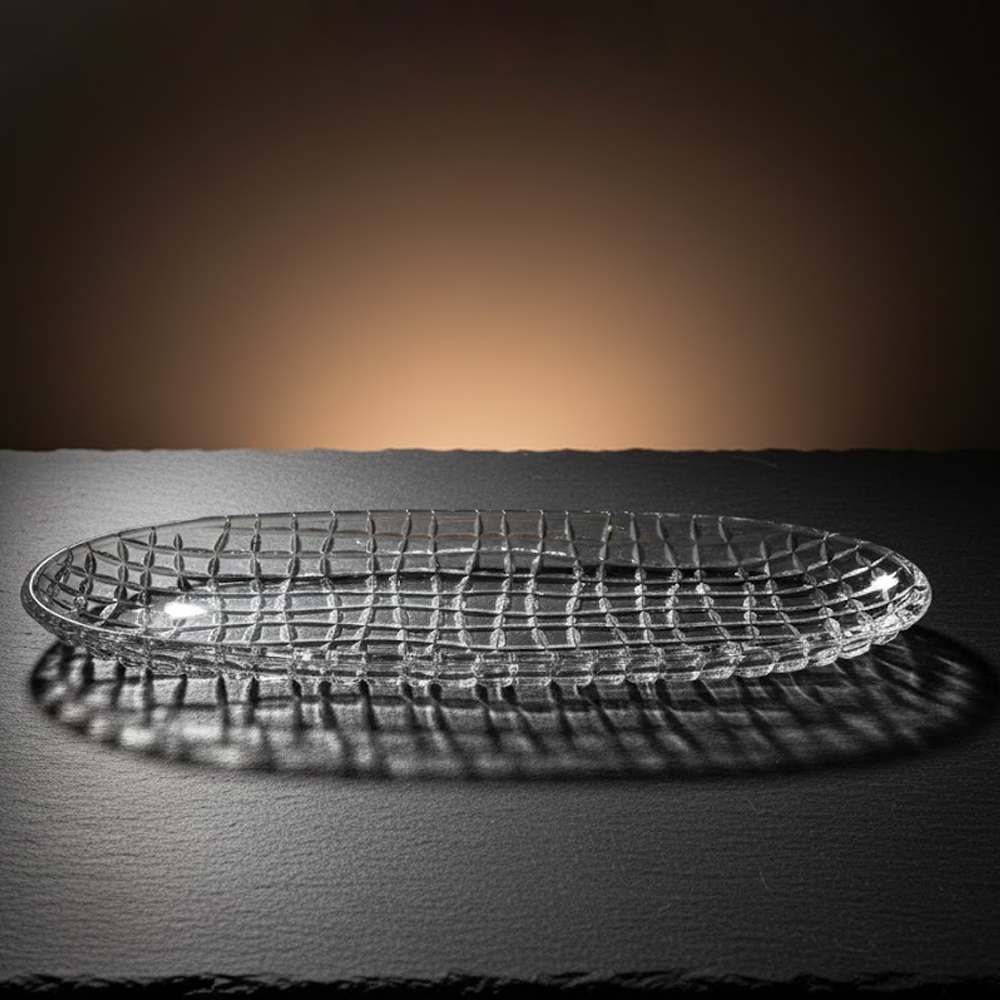 طبق تقديم زجاجي فاخر
