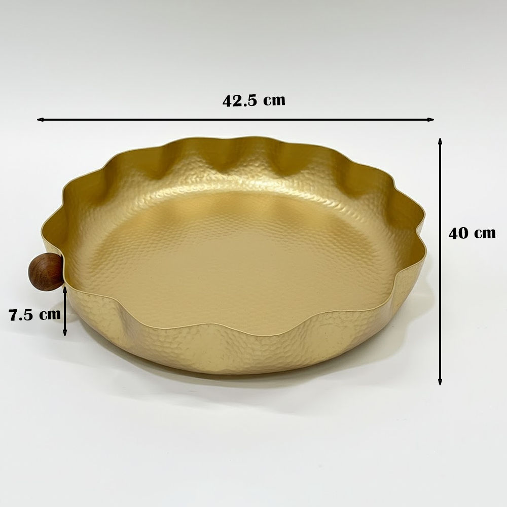 صينية تقديم معدنية كبيرة