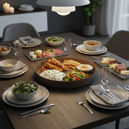 صينية تقديم دائرية فاخرة بتصميم عصري أنيق