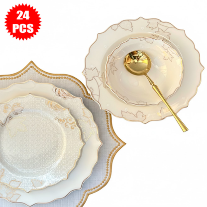 طقم أطباق مائدة فاخر 24 قطعة