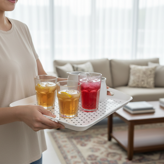 صينية تقديم بمقابض جانبية متوفر بمقاسين