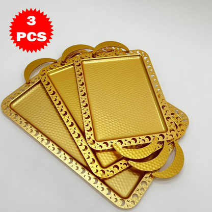 طقم صواني تقديم بنقشة الهلال 3 قطع