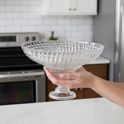 وعاء تقديم مع قاعدة كريستالية - 35.2 سم