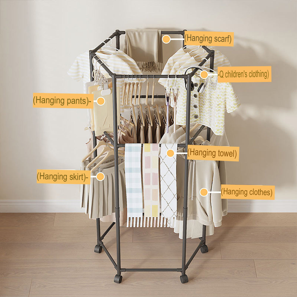 حامل ملابس متحرك بعدة طبقات